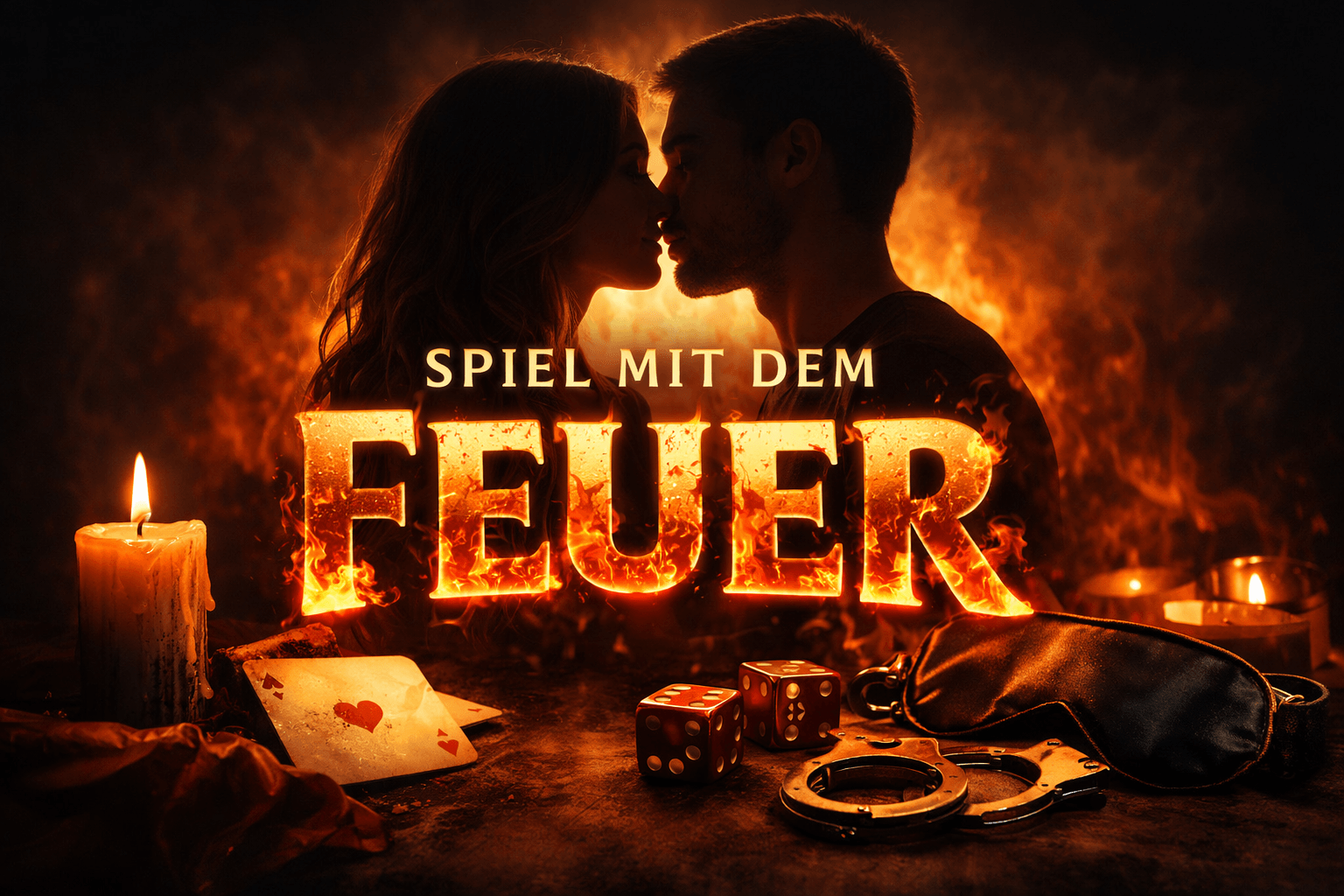 Spiel mit dem Feuer – zwei Menschen im goldenen Feuerschein